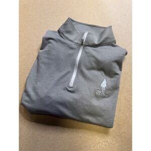 Peter Millar Mens the clint logo Quarter Zip Pullover Golf Shirt Gray Size M $89